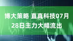 博大策略 直真科技07月28日主力大幅流出